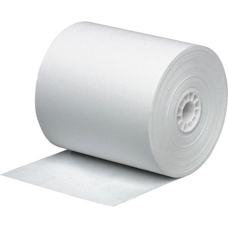 Business Source Paper Roll, Single Ply, Bond, 3inx165ft , White, 12PK BSN31827